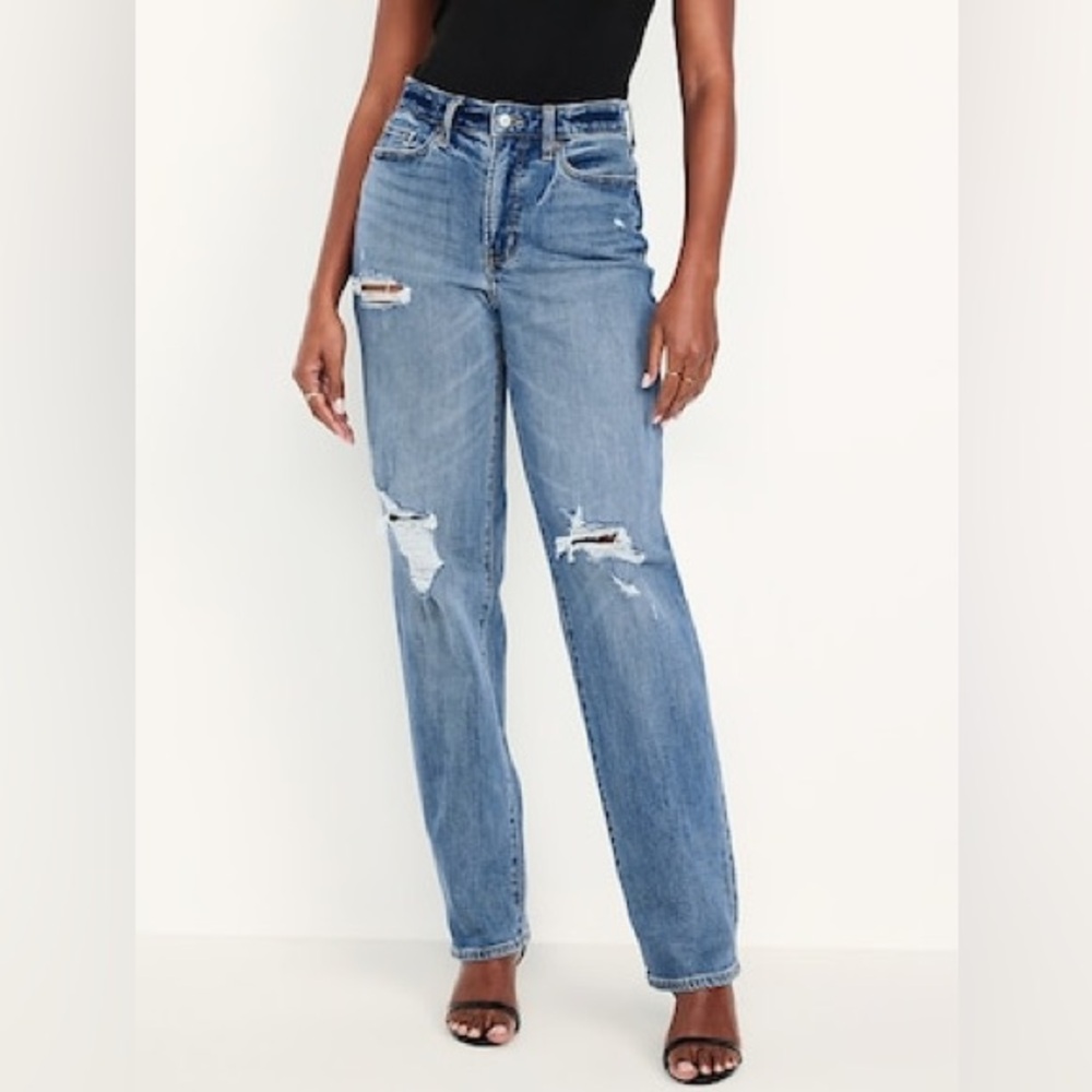 Old Navy High Waisted OG Loose Ripped Jeans